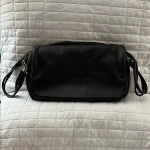 🔥🔥🔥Lisa Loren Black Vegan Leather Shoulder/Clutch Bag w/ Double Removable Strap